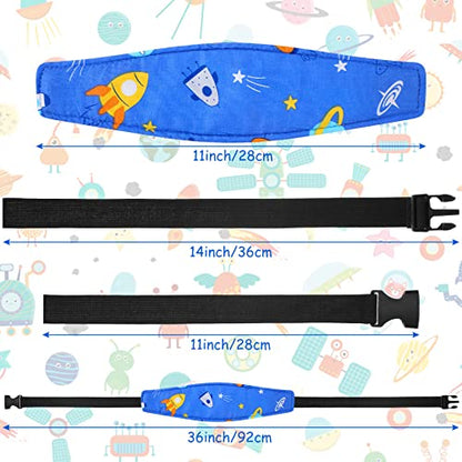 HESTYA 2 Pcs Carseat Head Support Toddler, Stroller Seat Headrest for Sleeping Traveling, Neck Relief Headband Strap for Kids Children Toddler Infant(Space) - color: Space