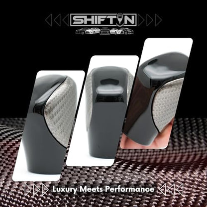 Gear Shift Knob Shifter for Lexus RX-350 ES GS GX IS350 NX300 RC-300 RX 200t 300 350 3450h 450hL 350L (Gray Carbon Leather/Piano Black) - color: Gray Carbon Leather / Piano Black