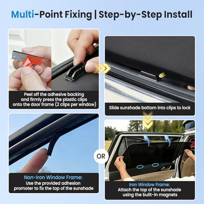 KUST Car Window Shades for 2010-2024 Toyota 4Runner Accessories, Breathable Mesh Magnetic Window Covers, Rear Back Side Window Sun Shades UV Block Privacy Protection for Baby Camping Napping 2PCS - size: FOR | Toyota 4Runner 11-23 (Pack of 2 Rear Side)