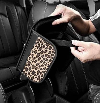 Auto Center Console Pad PU Leather Car Armrest Seat Box Cover Protector Universal Fit (Tan) - color: Tan