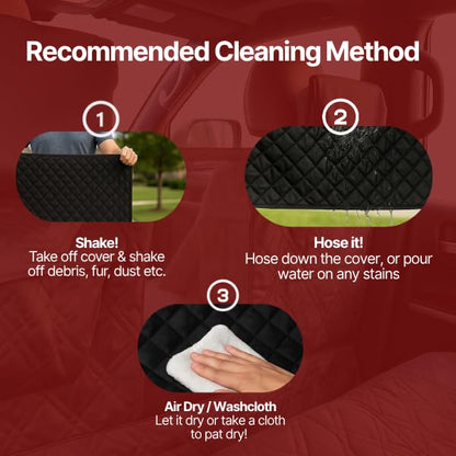 Formosa Covers Water Resistant Durable Deluxe Quilted Back Seat Bench Cover - Fits All Cars, Trucks, and SUVs - 56" W (Black) - color: Black