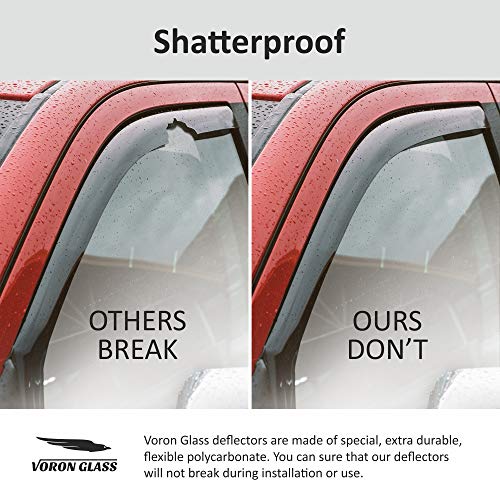 Voron Glass in-Channel Extra Durable Rain Guards for Ford Explorer 2011-2019, Window Deflectors, Vent Window Visors, 4 Pieces - 220116