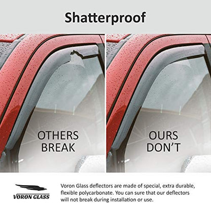 Voron Glass in-Channel Extra Durable Rain Guards for Ford Explorer 2011-2019, Window Deflectors, Vent Window Visors, 4 Pieces - 220116