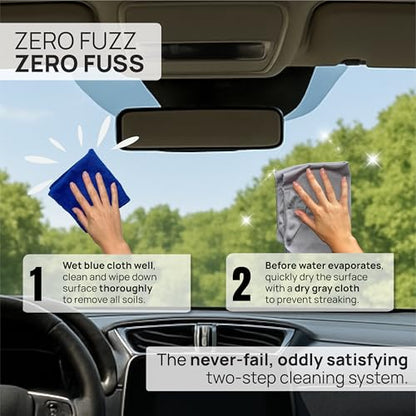 Claro Glass Towels Car Detailing 8-Pack – Streak Free Windshield Cleaner Cloth | Auto Glass Cleaner for Car Windows, Mirrors & Screens | Microfiber Car Cleaning Cloth for Detailing & Interior Use - style: Auto Glass Cleaning Pack