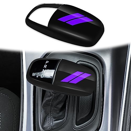 auovo Gear Shift Knob Trim Compatible with Dodge Charger Accessories 2015-2023 Challenger 2015-2024 / Durango 2016-2026 (Black-Purple) - color: Black-Purple