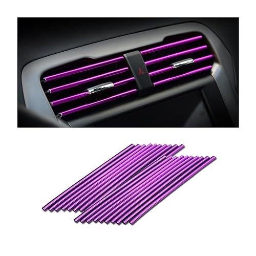 Osilly 20 Pcs Car Air Conditioner Outlet Decoration Strip, Decorative Trim for Auto Air Vent Outlet, Waterproof Automotive Interior Decors for Men Women, Universal for Most Vehicles (Purple) - color: Purple