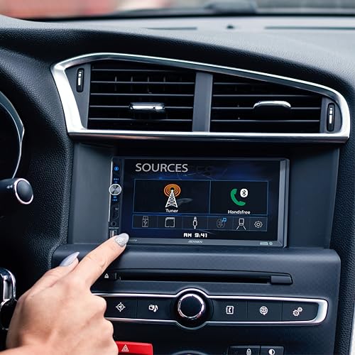 Jensen CMR270 7-inch Double DIN Car Stereo | LED Digital Media Touchscreen | Bluetooth | Push to Talk Assistant | Backup Camera Input | | USB Fast Charging | microSD | No CD/DVD