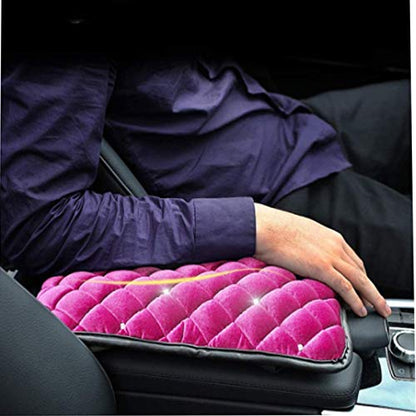 Bling Bling Car Armrest Cover Auto Center Console Protective Cover Luster Crystal Rhinestone Car Arm Rest Cushion Pad Car Interior Accessory (Pink 2) - color: Pink 2