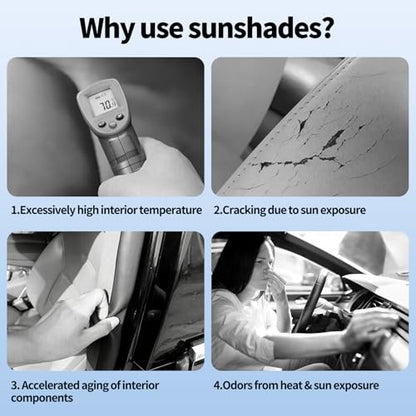 8 PCS Car Window Shades for Jeep Grand Cherokee 2011-2021 Accessories, UV Heat & Privacy Protection, Foldable Thickened Full Set Windshield Side Rear Window Sun Shade Covers for Camping Napping - size: for Jeep Grand Cherokee 2011-2021