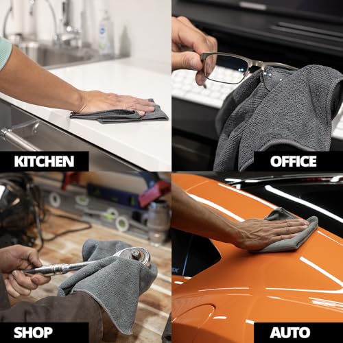 CERAKOTE Microfiber Towels (12 Pack) - Cleaning and Application Towels Durable Microfiber Material - 300 GSM Lint-Free Towel - Ideal for Cars, Home, Shop and Office Cleaning - size: 12.5" x 12.5"