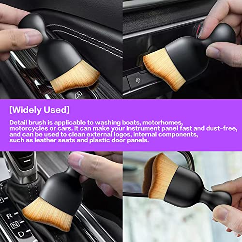 AOCISKA Car Interior Detailing Brush,Soft Bristle Cleaning Brush Car Detailing Brush Dusting Brush,Car Interior Cleaning Tool,Auto Detail Brush Car Dash Duster Brush (Black with Cap) - color: Black With Cap