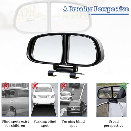 Car Blind Spot Mirror, HD Glass Frameless Convex Wide Angle 360 Degree Adjustable Side Mirror Blindspot, Automotive Exterior Rearview Glass, Universal for Vehicles - size: 1PC