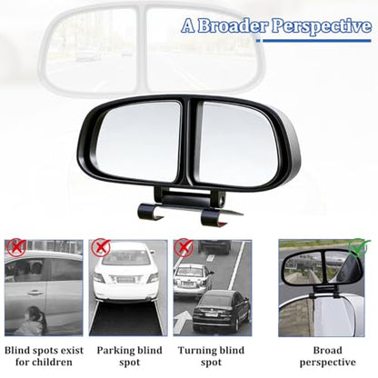 Car Blind Spot Mirror, HD Glass Frameless Convex Wide Angle 360 Degree Adjustable Side Mirror Blindspot, Automotive Exterior Rearview Glass, Universal for Vehicles - size: 1PC