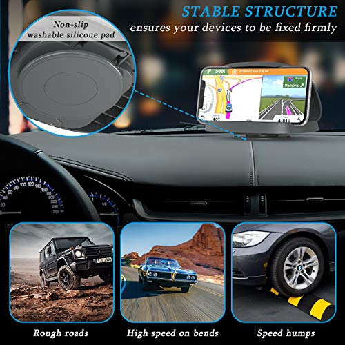 JOYEKY Cell Phone Holder for Car, Vertical Horizontal Car Phone Mount with 360° Rotate Dashboard Cradle Compatible iPhone Samsung Galaxy Android Smartphones, GPS Devices - color: Gray