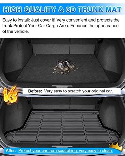 Cartist Cargo Liner Fits for Honda HR-V HRV 2016-2022 FWD Models All Weather Trunk Mat HRV Accessories Heavy Duty Waterproof Black - size: 1)Honda HR-V HRV 2016-2022 FWD