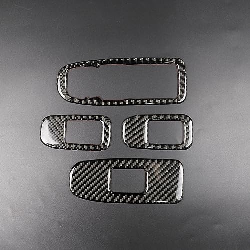 NVCNX Carbon Fiber Compatible with Cadillac XT6 2020-2025 / XT5 2017-2025 2018 2019 2020 2021 2022 2023 2024 Accessories Car Door Sides Window Lift Switch Button Panel Cover Interior Trim - color: Window Lift Switch Button Panel