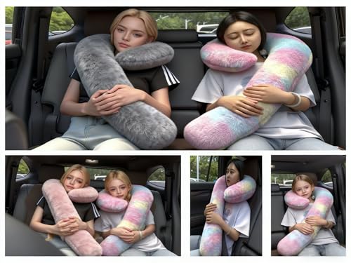 Long-Distance Travel Neck Pillow Car Sleep Aid Pillow, Home/Office Lumbar Pillow, Ergonomic Wrap-Around Neck Pillow, Neck Support for Adults and Children, Multifunctional Travel Pillow - color: Grey