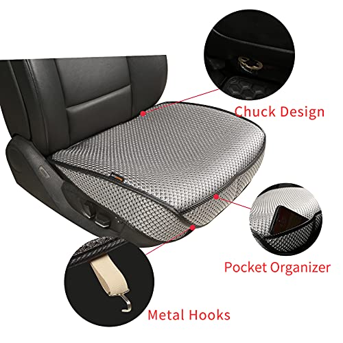 Auto Newer Breathable Universal Four Seasons Car Seat Covers，Luxury Car Seat Cushion ，Protectors for Front Seat Bottoms,Compatible with 95% Vehicles， Fit for Cars Truck SUV Sedan (Grey,1PC) - color: Grey-1PCS