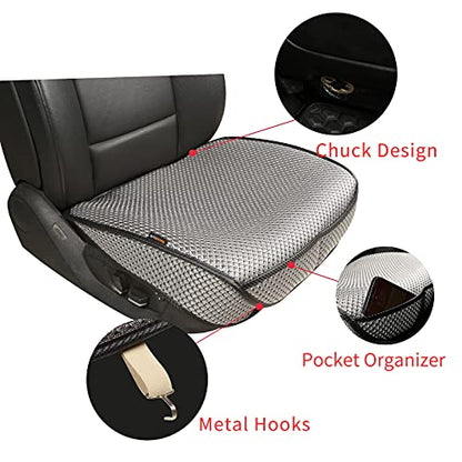 Auto Newer Breathable Universal Four Seasons Car Seat Covers，Luxury Car Seat Cushion ，Protectors for Front Seat Bottoms,Compatible with 95% Vehicles， Fit for Cars Truck SUV Sedan (Grey,1PC) - color: Grey-1PCS
