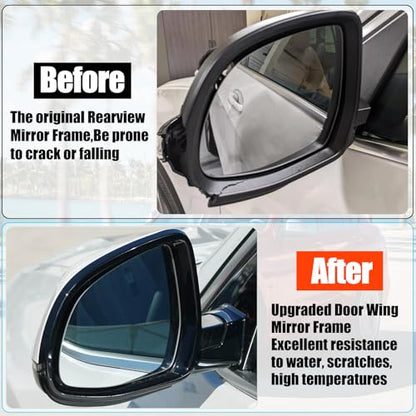Jaronx Compatible with BMW Side Mirror Housing Frame X3 G01 2018-2024/X4 G02 2019-2023/X5 G05 2019-2024/X6 G06 2020-2024/X7 G07 2019-2024, Driver Side Mirror Cover Supporting Ring for BMW 51167468241 - size: Left Mirror Frame