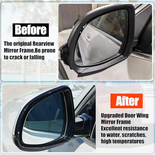 Jaronx Compatible with BMW Side Mirror Housing Frame X3 G01 2018-2024/X4 G02 2019-2023/X5 G05 2019-2024/X6 G06 2020-2024/X7 G07 2019-2024, Driver Side Mirror Cover Supporting Ring for BMW 51167468241 - size: Left Mirror Frame