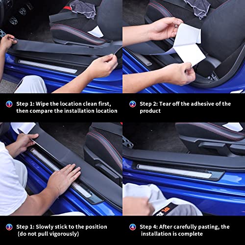 KUNGKIC for Subaru BRZ Toyota GR86 2021 2022 2023 2024 2025 PU Car Door Edge Guards Sill Protector Stickers Film Anti-Collision Scuff Plate Cover All Weather Interior Accessories