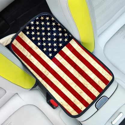 Auto Center Console Pad,American Flag 1 Auto Armrest Pad Seat Box Cushion,Armrest Cover Protector for Vehicle SUV Truck Car - color: American Flag