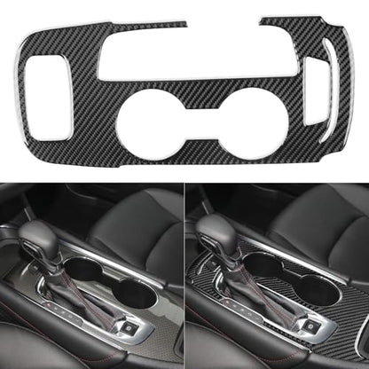 Black Carbon Fiber Compatible with Chevrolet/Chevy Malibu 2016 2017 2018 2019 2020 2021 2022 2023 2024 2025 Accessories Car Gear Frame Cover Gear Shift Box Cover Interior Trim Decal -A - color: Gear Shift Panel -a
