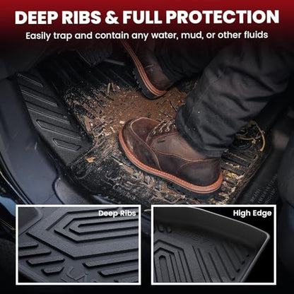 LASFIT Floor Mats & Cargo Mat & Backrest Mats for 2018-2024 BMW X3 30i M M40i M Competition Custom Fit TPE All Weather 1st & 2nd Row Car Mats and Trunk Liners Accessories - size: 2) X3 2018-2024 | Full Set With Backrest Mats
