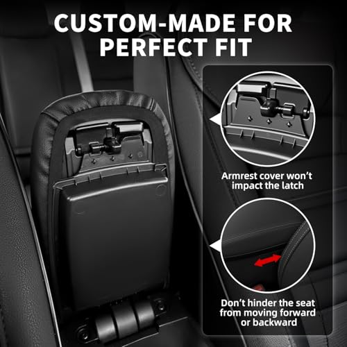 Center Console Armrest Cover Compatible with Toyota Corolla 2014-2019 Accessories, Premium Leather Arm Rest Cover Pad, Car Middle Console Cover (Black) - size: 2014-2019 Toyota Corolla