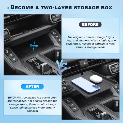 BIXUAN 2026 RAV 4 Front Center Console Organizer for 2026 Toyota RAV 4 Center Console Middle Console Console Tray 2026 RAV 4 Accessories - color: Black2