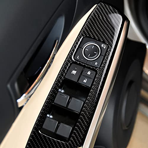 NVCNX Car Power Window Lift Switch Button Panel Cover Decal Compatible with Lexus IS250 2014 2015 / IS200t 2016 2017 / IS300 2016-2020 / IS350 2014-2020 Carbon Fiber Interior Trim Accessories Black - color: Window Lift Switch
