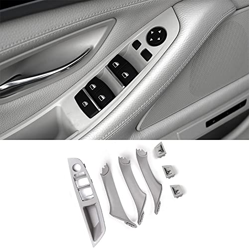 Car Door Handle Cover for BMW 5 Series F10 2011-2016 Interior Door Handles Replace Trim Cover 520i 528i 530i 535d 535i 550i (Gray) - color: Gray
