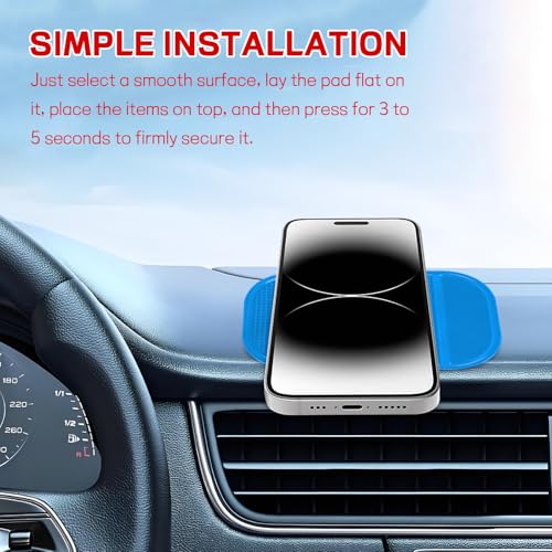 10PCS Car Dashboard Non-Slip Mat, Multifunctional Anti-Slide Sticky Pad for Auto Dashboard, Anti-Slip Dash Pad for Cell Phone, Radar Detector, Keys, Glasses, GPS, Coins (Blue) - color: Blue