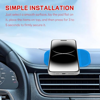 10PCS Car Dashboard Non-Slip Mat, Multifunctional Anti-Slide Sticky Pad for Auto Dashboard, Anti-Slip Dash Pad for Cell Phone, Radar Detector, Keys, Glasses, GPS, Coins (Blue) - color: Blue