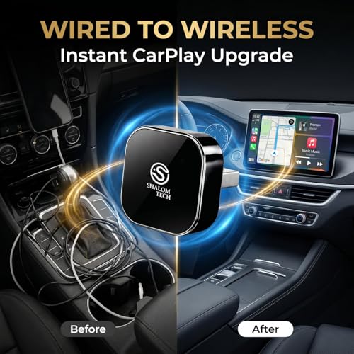 2-in-1 Wireless CarPlay & Android Auto Adapter, Wired to Wireless Adapter for Factory Wired CarPlay Vehicles, 5.8GHz WiFi, Bluetooth 5.3, Fast Auto-Connect – Black - color: Black