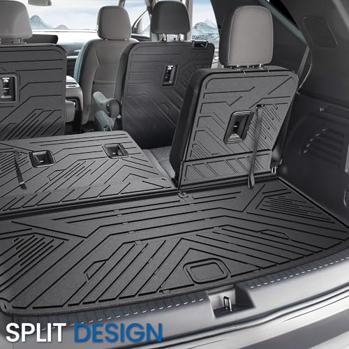 Cargo Mat Backrest Mats for 2024 2025 2026 Chevy Traverse & 2025 2026 Buick Enclave, TPE All Weather Cargo Liner Trunk Mat Car Accessories(24-26 7/8 Seats-3rd Row Backrest Mats&Cargo Mat) - style: 24-26 7/8 Seats-3rd Row Backrest Mats&Cargo Mat