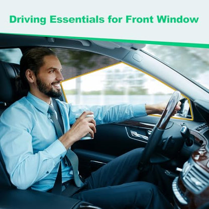 XCBYT Car Window Shades, Driver Window Sun Shade, Upgraded Magnetic Side Window Sun Shade for Front Side Windows with Block Sunlight, Glare and Heat for SUV, Truck, Safe Driving (2PS)