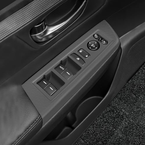 Temmis 4PCS Car Door Window Switch Panel Cover for Honda CRV 2023-2026 (Gasoline & Hybrid), Auto Interior Decor Accessories Armrest Trim Silicone Style Kit-Black - color: Black for Door Window Switch Cover