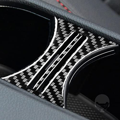 Real Carbon Fiber Center Armrest Water Cup Holder Divider Compartment Trim Panel Cover Interior Trim Sticker Cover Accessories Compatible with Benz CLA C117 2014-2018 GLA X156 2015-2019 Black - B - color: Center Armrest Water Cup Holder Divider Panel - B