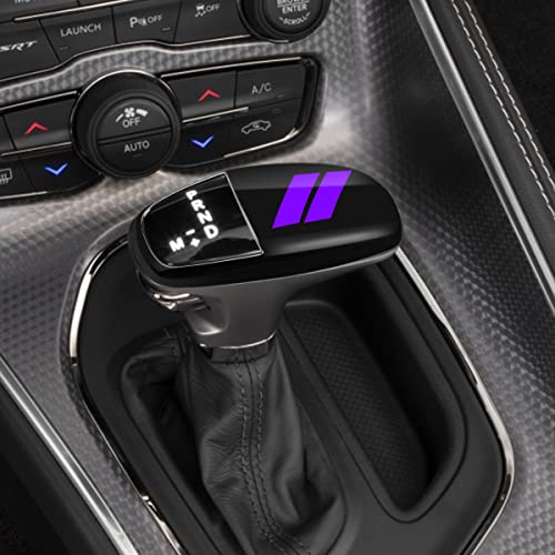 auovo Gear Shift Knob Trim Compatible with Dodge Charger Accessories 2015-2023 Challenger 2015-2024 / Durango 2016-2026 (Black-Purple) - color: Black-Purple