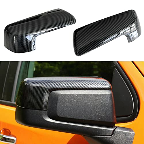 Door Wing Mirror Cover Side Rear View Mirror Cover Case Rearview Mirror Housing Carbon Fiber/Black 2019-2023 Compatible with Chevrolet Silverado 1500 Compatible with GMC Sierra 1500