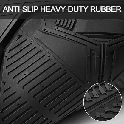 CAR PASS Heavy Duty Rubber Car Mats, Deep-Dish All Weather 3 Row Car Floor Mats for 7 Seater 8 Seats 2nd & 3rd Row, Waterproof Anti-Slip Universal Trim-to-Fit for SUV, MPV, 7 Passengers Vehicle - color: All Black Three Row