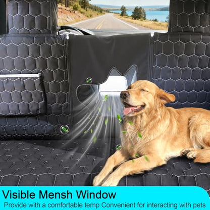 Meginc Dog Seat Covers for Back Seat, Dog Car Seat for Tesla Model 3, 100% Waterproof Pet Seat Cover Protects from Scratches, Scuffs, Hammock for Tesla with Mesh Window & Headrest Protection - size: Cover Seat for Model 3
