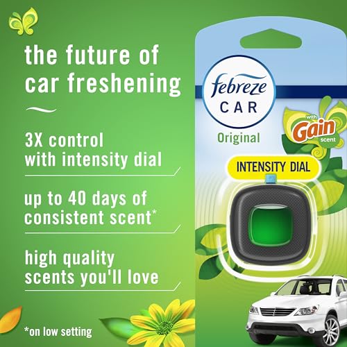 Febreze Car Air Freshener, Car Vent Clip and Odor Fighter, Gain Original Scent, 8 Count - size: 0.06 Fl Oz (Pack of 8)