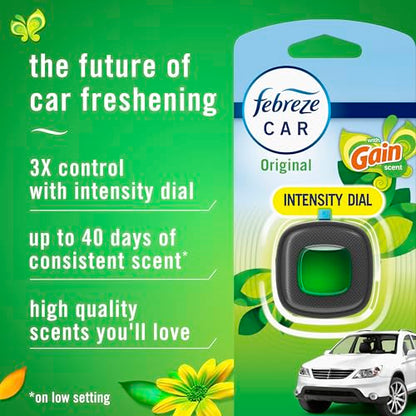 Febreze Car Air Freshener, Car Vent Clip and Odor Fighter, Gain Original Scent, 8 Count - size: 0.06 Fl Oz (Pack of 8)