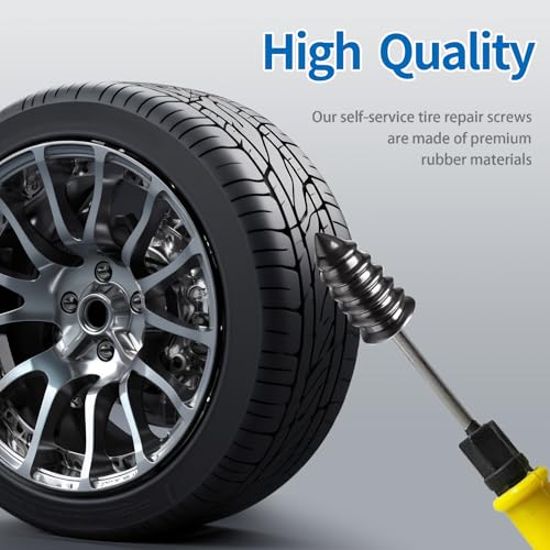 Tire Repair Rubber Nail Kit with Extraction Pliers, Screwdriver and Gloves - 40 PCS Vacuum Tire Repair Screws, Emergency Tubeless Tire Plug Kit for Car, Motorcycle, Truck, SUV, ATV