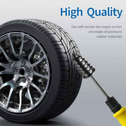 Tire Repair Rubber Nail Kit with Extraction Pliers, Screwdriver and Gloves - 40 PCS Vacuum Tire Repair Screws, Emergency Tubeless Tire Plug Kit for Car, Motorcycle, Truck, SUV, ATV