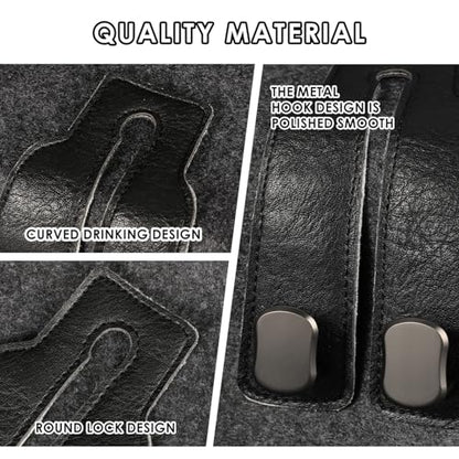 KINIVA Car Seat Headrest Storage Hooks, Set of 2, Suede PU Leather, Double Hooks (06-Black 4 Pack) - color: 06-Black 4 pack