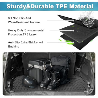 Mixsuper Cargo Liner for Rivian R1S 2022-2024 2025, All Weather Trunk Mat for R1S Accessories Anti-Slip Trunk Liner Rear Cargo Mat Black - size: Fit for Rivian R1S | 2022-2025
